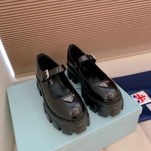 Prada Women's Black Chunky Loafers